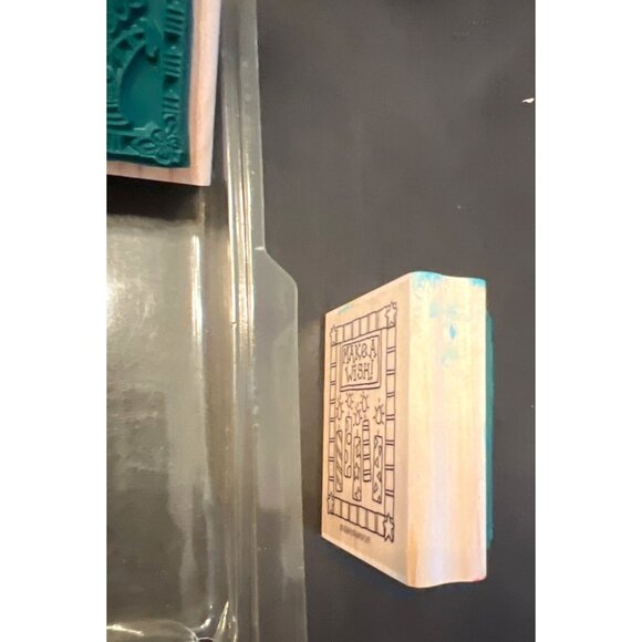 Limited Edition Stampin Up! 1998 Gifted Greetings Wood Mounted Rubber Stamp Set - Picture 4 of 5